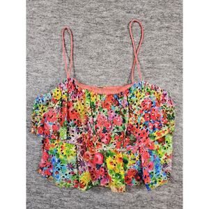 ALICE OLIVIA Marylynn cropped floral print top Size 0